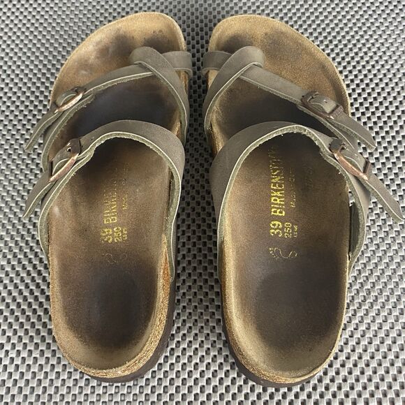 Birkenstock Mayari Adult Sandals 39 L8 M6 Brown Thong Buckle Made In Germany - Picture 7 of 14
